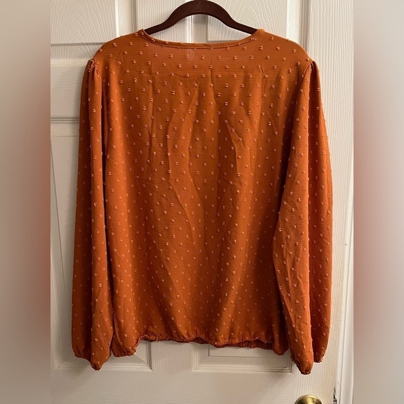 2025 COLOR~WOMEN’S~ LONG SLEEVE~ BLOUSE~MUTED ORANGE~ - Picture 5 of 7